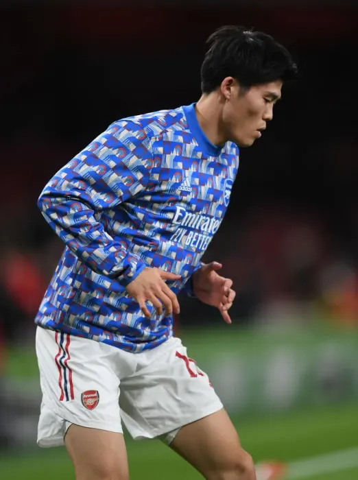 Framed Print : Arsenal's Takehiro Tomiyasu Prepares for Carabao Cup Showdown Against Liverpool