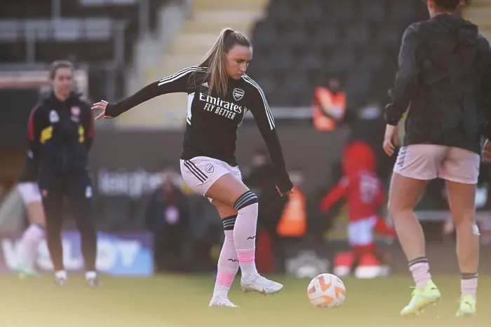 Framed Print : Arsenal's Teyah Goldie: Gearing Up for Battle in the Barclays WSL Showdown against Manchester United