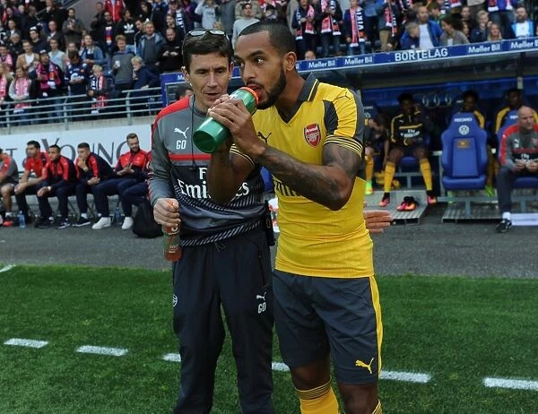 Arsenal's Theo Walcott and Doctor Gary O'Driscoll Before Viking FK Friendly