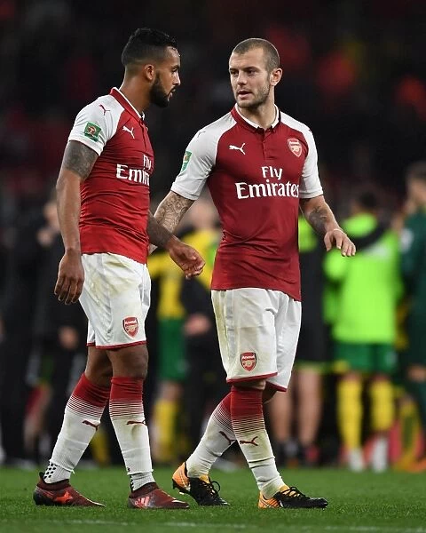 Arsenal's Theo Walcott and Jack Wilshere Celebrate after Carabao Cup Win Against Norwich City