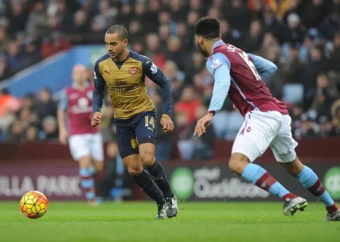 Framed Print : Arsenal's Theo Walcott Scores Brace: 2-0 Victory Over Aston Villa in Premier League Framed Print : Arsenal's Theo Walcott Scores Brace: 2-0 Victory Over Aston Villa in Premier League