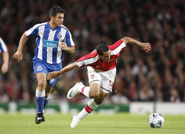 Arsenal's Theo Walcott Scores Brace Against Porto's Nelson Benitez in 4-0 UEFA Champions League Victory at Emirates Stadium (September 30, 2008)