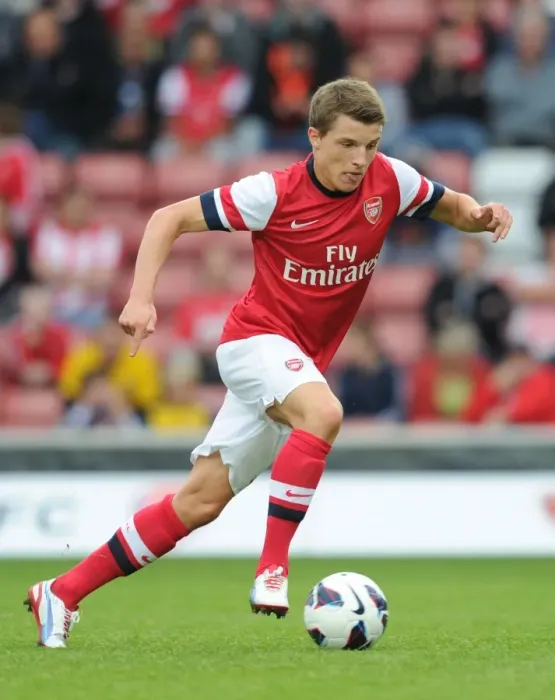 Framed Print : Arsenal's Thomas Eisfeld in Action against Anderlecht in 2012 Pre-Season Friendly