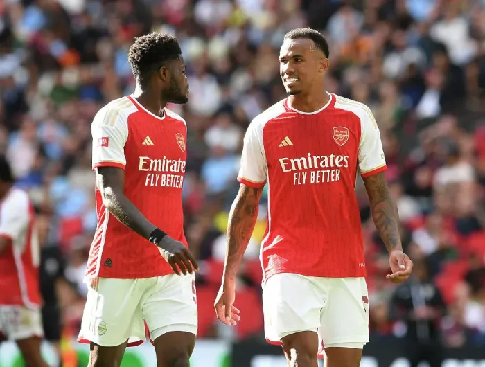 Framed Print : Arsenal's Thomas Partey and Gabriel Magalhaes Face Manchester City in FA Community Shield Showdown, 2023-24