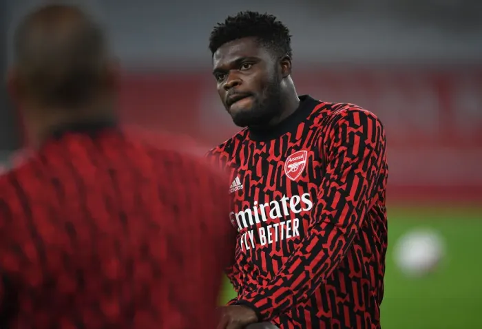 Framed Print : Arsenal's Thomas Partey Prepares for Aston Villa Clash in Empty Emirates Stadium (2020-21) Framed Print : Arsenal's Thomas Partey Prepares for Aston Villa Clash in Empty Emirates Stadium (2020-21)