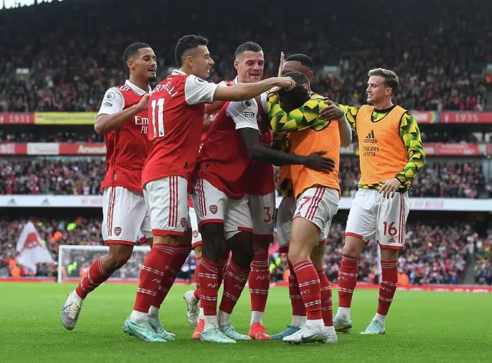 Framed Print : Arsenal's Thomas Partey Scores Fourth Goal in Victory over Nottingham Forest (2022-23)