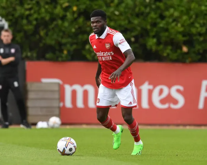 Framed Print : Arsenal's Thomas Partey Trains with Ipswich Town: Arsenal Pre-Season 2022-23