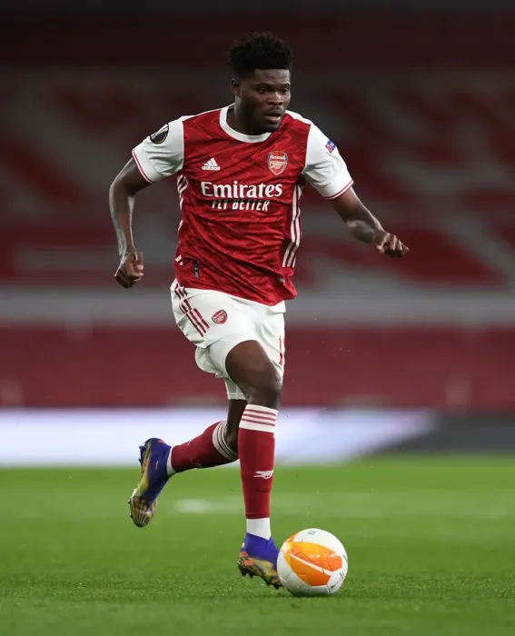 Framed Print : Arsenal's Thomas Partey in UEFA Europa League Quarterfinal vs Slavia Praha at Empty Emirates Stadium