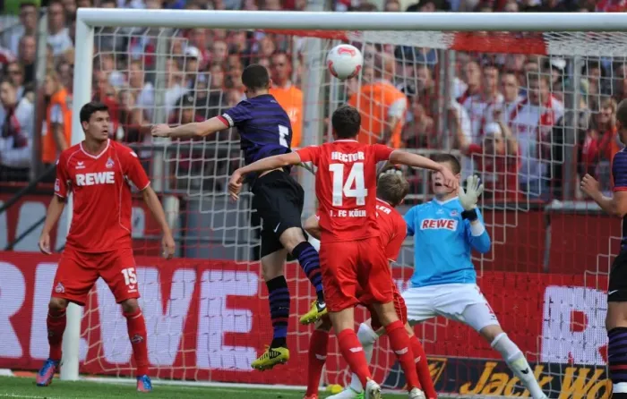 Framed Print : Arsenal's Thomas Vermaelen Scores First Goal Against FC Cologne in 2012-13 Pre-Season Friendly