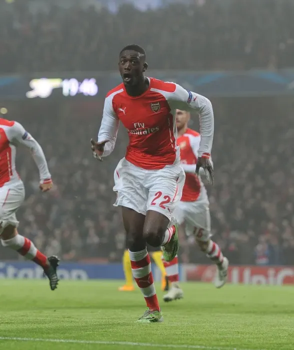 Framed Print : Arsenal's Thrilling Champions League Victory: Yaya Sanogo Scores the Winner Against Borussia Dortmund Framed Print : Arsenal's Thrilling Champions League Victory: Yaya Sanogo Scores the Winner Against Borussia Dortmund