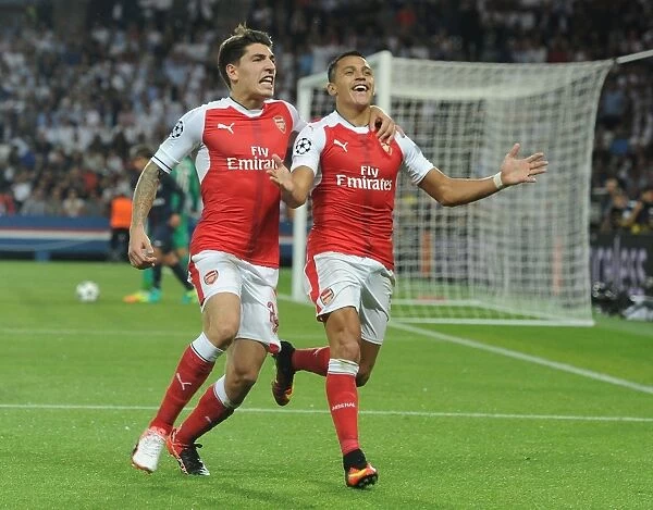 Arsenal's Thrilling Goal Celebration: Alexis Sanchez and Hector Bellerin vs Paris Saint-Germain, 2016-17 UEFA Champions League