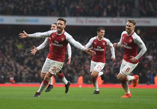 Arsenal's Thrilling Goal Celebration: Mustafi and Ramsey's Unforgettable Moment vs. Tottenham (2017-18)