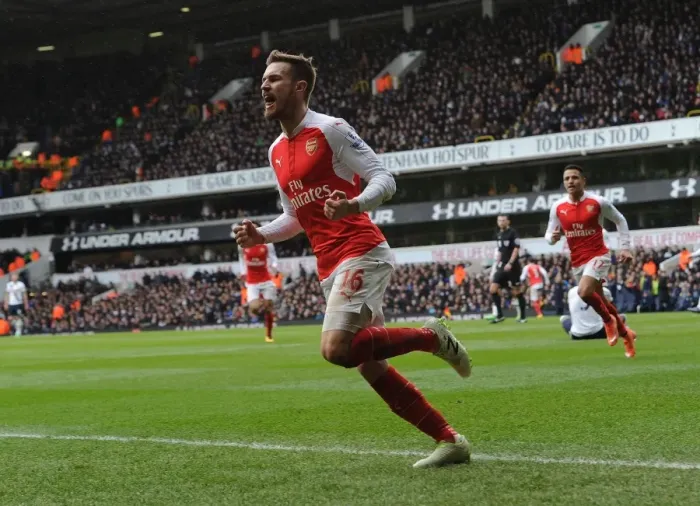 Framed Print : Arsenal's Thrilling Victory: Ramsey's Unforgettable Goal Against Tottenham Hotspur (2015-16)