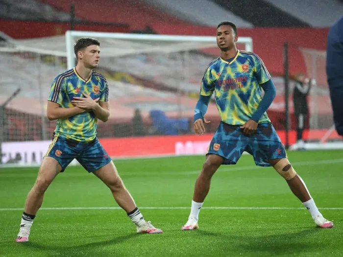 Framed Print : Arsenal's Tierney and Magalhaes Prepare for Manchester United Showdown (2020-21 Premier League) - Behind Closed Doors Framed Print : Arsenal's Tierney and Magalhaes Prepare for Manchester United Showdown (2020-21 Premier League) - Behind Closed Doors