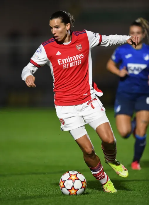 Framed Print : Arsenal's Tobin Heath Shines in UEFA Women's Champions League Showdown Against 1899 Hoffenheim