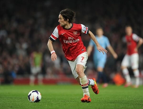 Arsenal's Tomas Rosicky in Action Against Manchester City (2014)