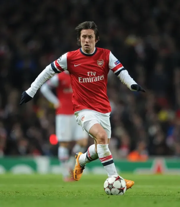Framed Print : Arsenal's Tomas Rosicky in Action against Olympique de Marseille, UEFA Champions League (2013)