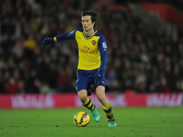 Framed Print : Arsenal's Tomas Rosicky in Action: Southampton vs Arsenal (Premier League 2014-15)