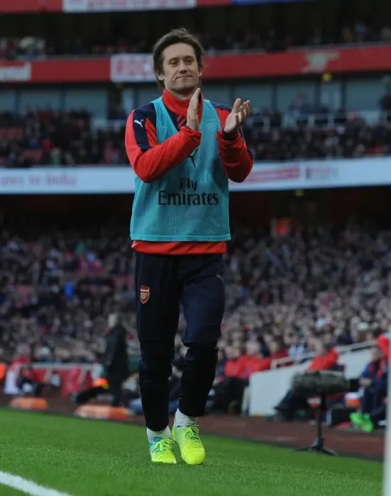 Framed Print : Arsenal's Tomas Rosicky Appreciating Fans Support in FA Cup Match vs Burnley (2016)