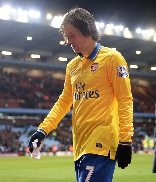 Arsenal's Tomas Rosicky Exits Villa Park After Aston Villa vs Arsenal (2013-14)