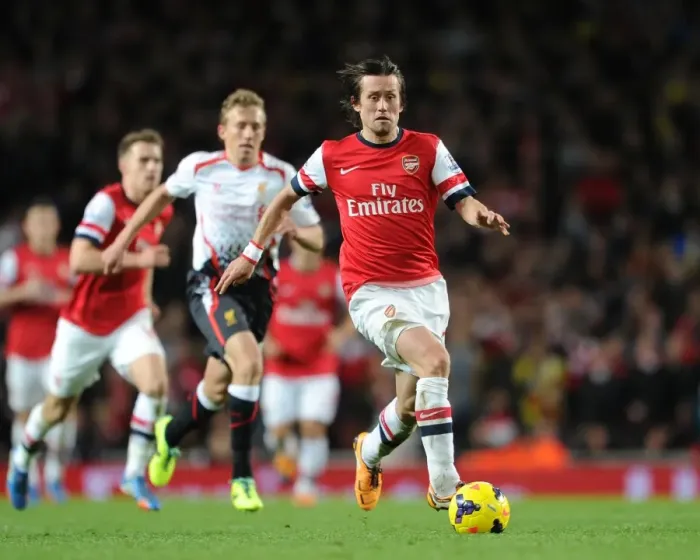 Framed Print : Arsenal's Tomas Rosicky Scores in 2:0 Victory over Liverpool, Barclays Premier League, Emirates Stadium (2013)