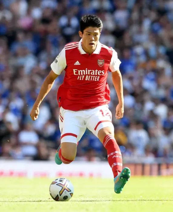 Framed Print : Arsenal's Tomiyasu in Action: Arsenal vs. Leicester City, 2022-23 Premier League Framed Print : Arsenal's Tomiyasu in Action: Arsenal vs. Leicester City, 2022-23 Premier League