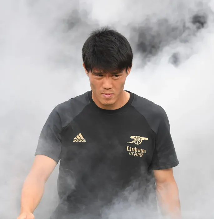 Framed Print : Arsenal's Tomiyasu in Action against Everton during Pre-Season Friendly in Baltimore