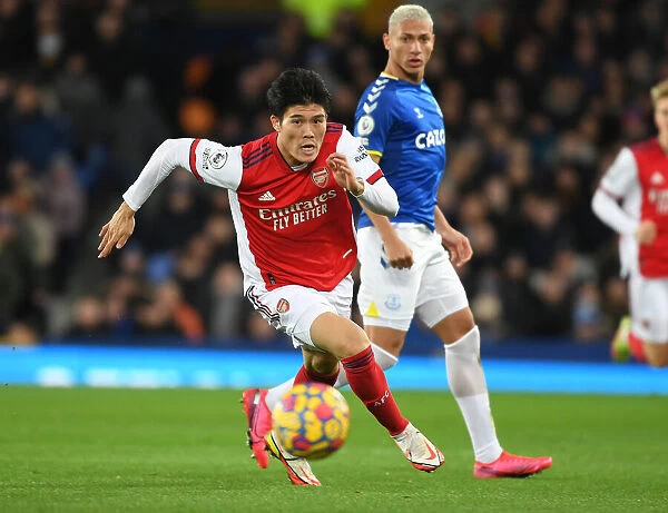 Arsenal's Tomiyasu in Action: Everton vs Arsenal, Premier League 2020-21