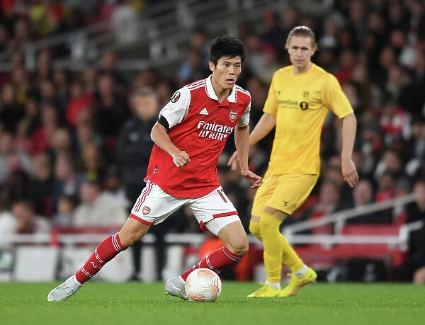 Arsenal's Tomiyasu in Action against FK Bodo / Glimt in Europa League Group A