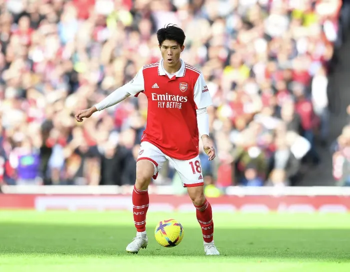 Framed Print : Arsenal's Tomiyasu in Action against Nottingham Forest (2022-23) Framed Print : Arsenal's Tomiyasu in Action against Nottingham Forest (2022-23)