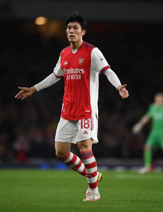 Framed Print : Arsenal's Tomiyasu in Action Against West Ham in Premier League Showdown Framed Print : Arsenal's Tomiyasu in Action Against West Ham in Premier League Showdown