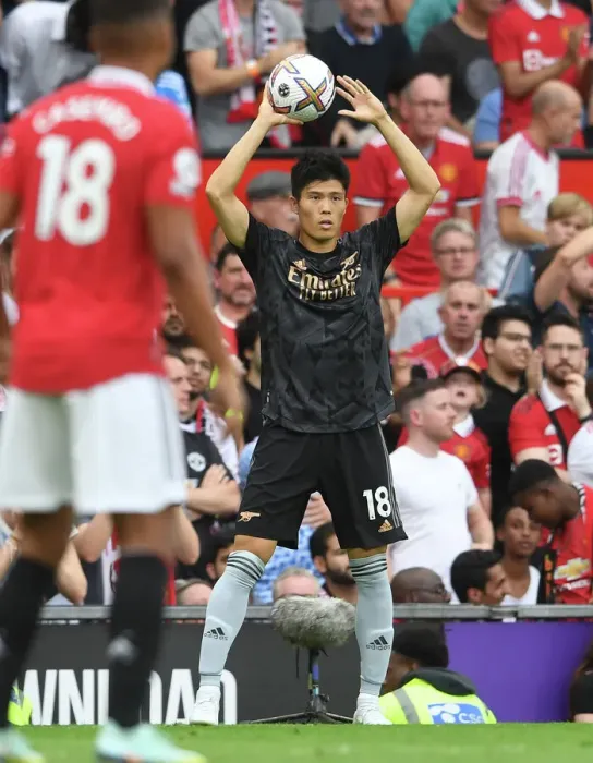 Framed Print : Arsenal's Tomiyasu Faces Off Against Manchester United in 2022-23 Premier League Clash Framed Print : Arsenal's Tomiyasu Faces Off Against Manchester United in 2022-23 Premier League Clash