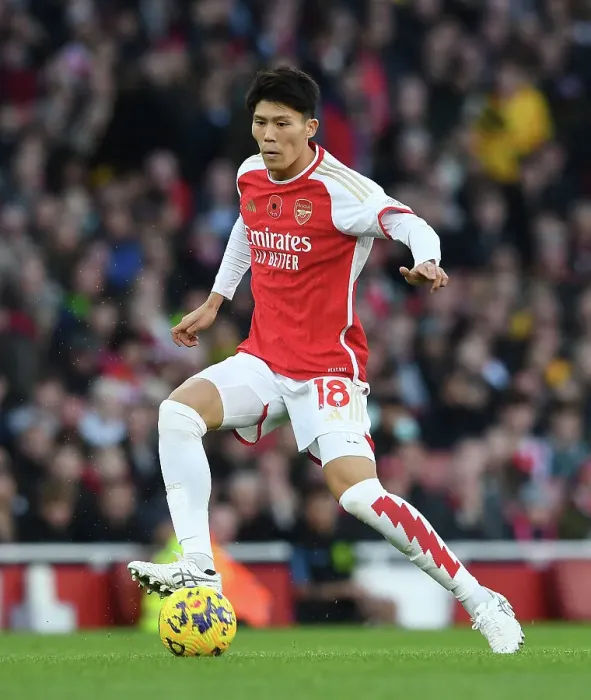Framed Print : Arsenal's Tomiyasu Shines: Arsenal vs. Burnley, 2023-24 Premier League