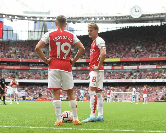 Framed Print : Arsenal's Torssada and Odegaard in Action: Arsenal vs Nottingham Forest (2023-24 Premier League)