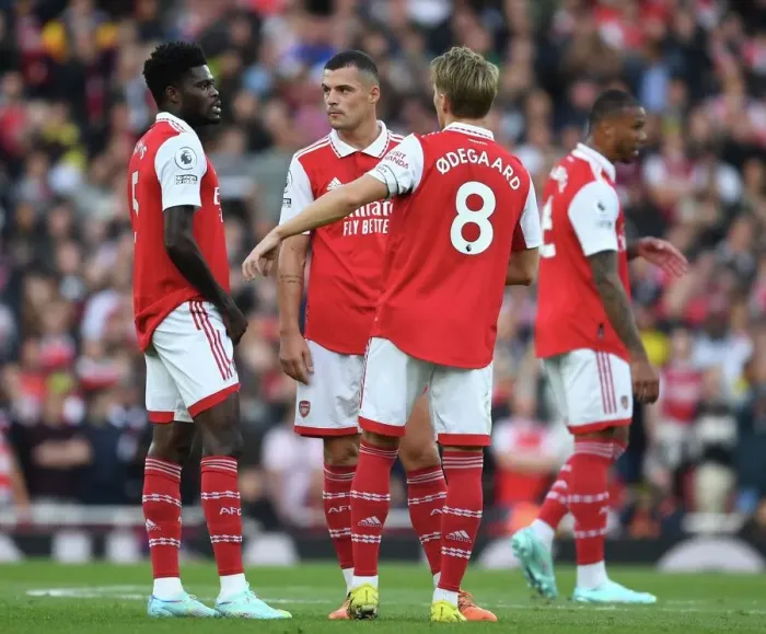 Framed Print : Arsenal's Triple Force: Partey, Xhaka, and Odegaard Unite Against Liverpool in the 2022-23 Premier League Framed Print : Arsenal's Triple Force: Partey, Xhaka, and Odegaard Unite Against Liverpool in the 2022-23 Premier League