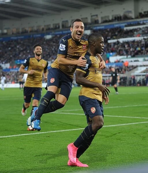 Arsenal's Triumph: Campbell and Cazorla's Unforgettable Goal Celebration (2015-16)