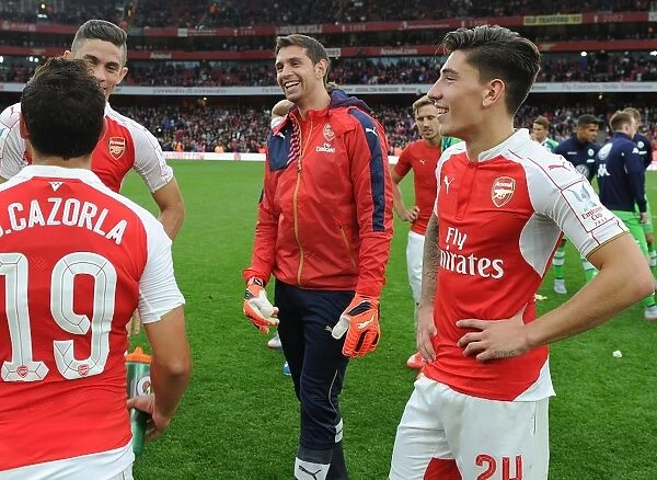 Arsenal's Triumph: Cazorla, Martinez, and Bellerin Celebrate Emirates Cup Victory