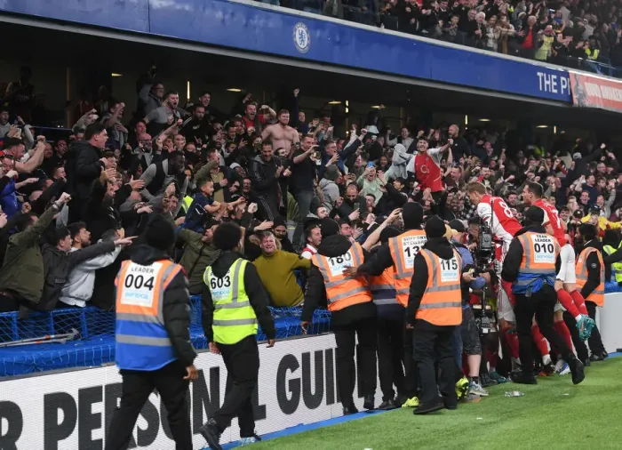 Framed Print : Arsenal's Triumph: Eddie Nketiah Scores the Third Goal vs. Chelsea (2021-22)