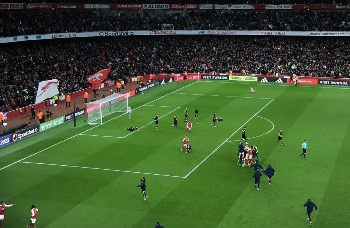 Framed Print : Arsenal's Triumph: Nelson Scores the Decisive Goal against AFC Bournemouth (2022-23)