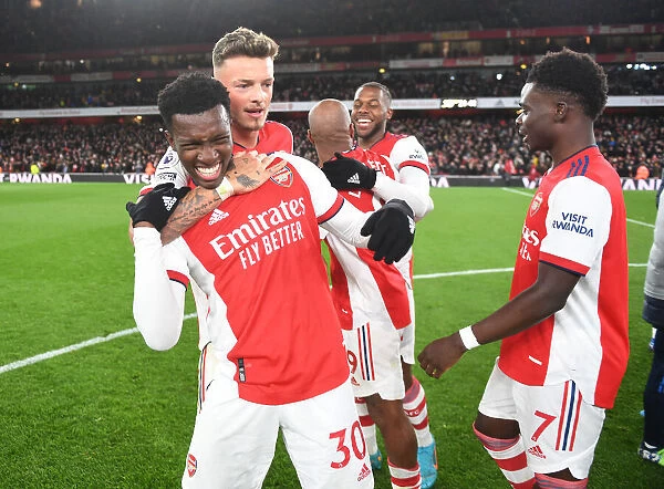 Arsenal's Triumph: Nketiah, White, Saka's Ecstatic Celebration