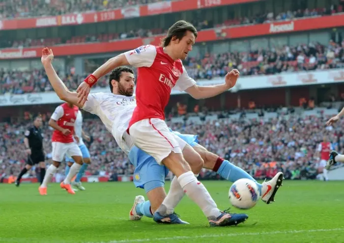 Framed Print : Arsenal's Triumph: Rosicky's Brilliance Leads to a 3-0 Victory over Aston Villa Framed Print : Arsenal's Triumph: Rosicky's Brilliance Leads to a 3-0 Victory over Aston Villa