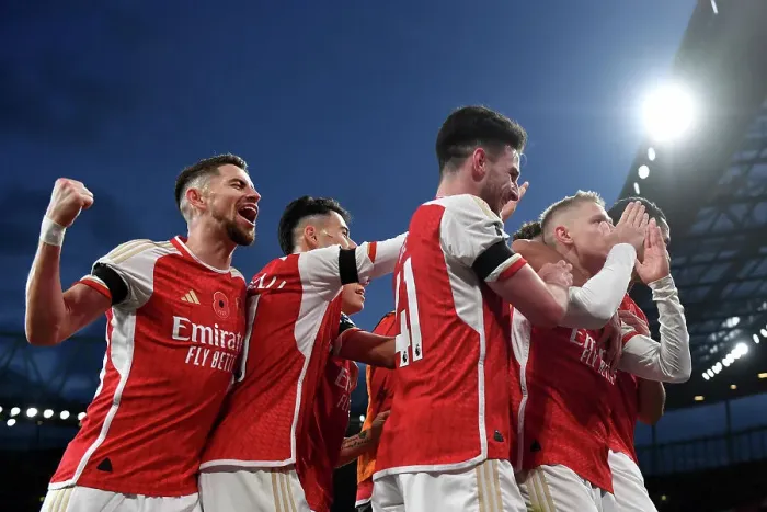 Framed Print : Arsenal's Triumph: Zinchenko Scores Third Goal Against Burnley in 2023-24 Premier League