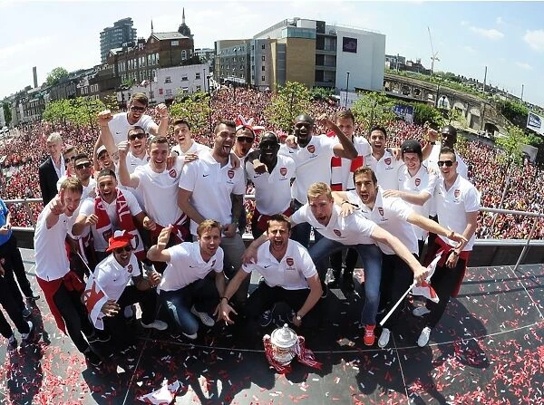 Arsenal's Triumphant FA Cup Parade: Celebrating Victory in London, 2014