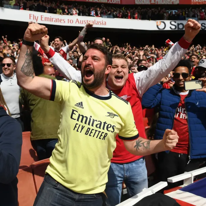Framed Print : Arsenal's Triumphant Third Goal: Celebrating Victory Over Manchester United (2021-22)