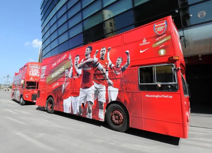 Framed Print : Arsenal's Triumphant Parade: Celebrating the 2013-14 Trophy Win in Islington, May 18, 2014 Framed Print : Arsenal's Triumphant Parade: Celebrating the 2013-14 Trophy Win in Islington, May 18, 2014