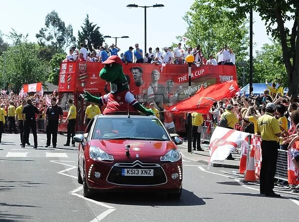 Arsenal's Triumphant Trophy Parade in Islington, May 18, 2014