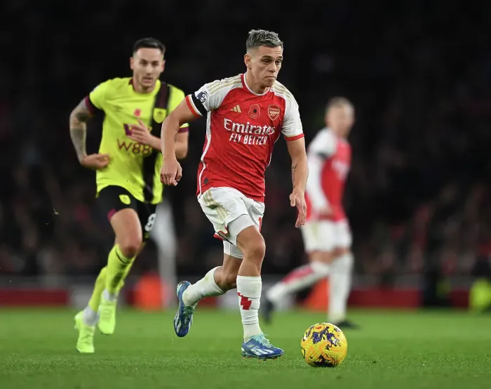 Framed Print : Arsenal's Trossard Shines: Premier League Battle Against Burnley (2023-24)