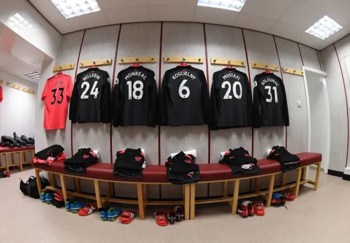 Framed Print : Arsenal's Turf Moor Changing Room: Preparing for Burnley Clash (2017-18)