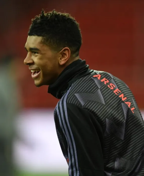 Framed Print : Arsenal's Tyreece John-Jules: Pre-Match Focus before Standard Liege Clash (December 2019) Framed Print : Arsenal's Tyreece John-Jules: Pre-Match Focus before Standard Liege Clash (December 2019)