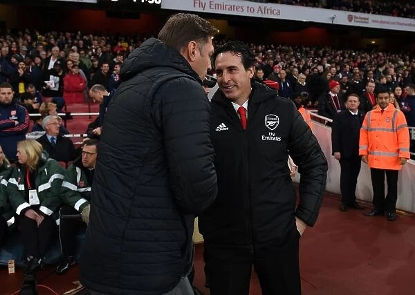 Arsenal's Unai Emery and Southampton's Ralph Hasenhuttl Exchange Greetings Before Premier League Clash at Emirates Stadium